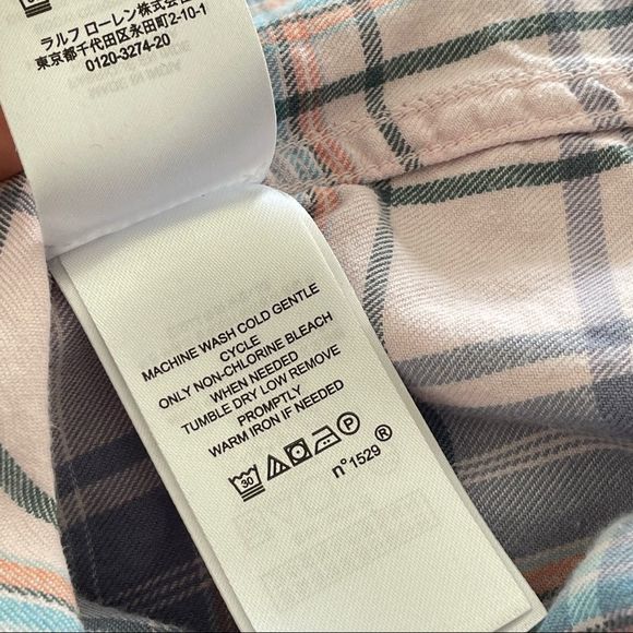 Lauren Ralph Lauren Double Pocket Soft Plaid Flannel Button Down Shirt Large - Picture 10 of 11